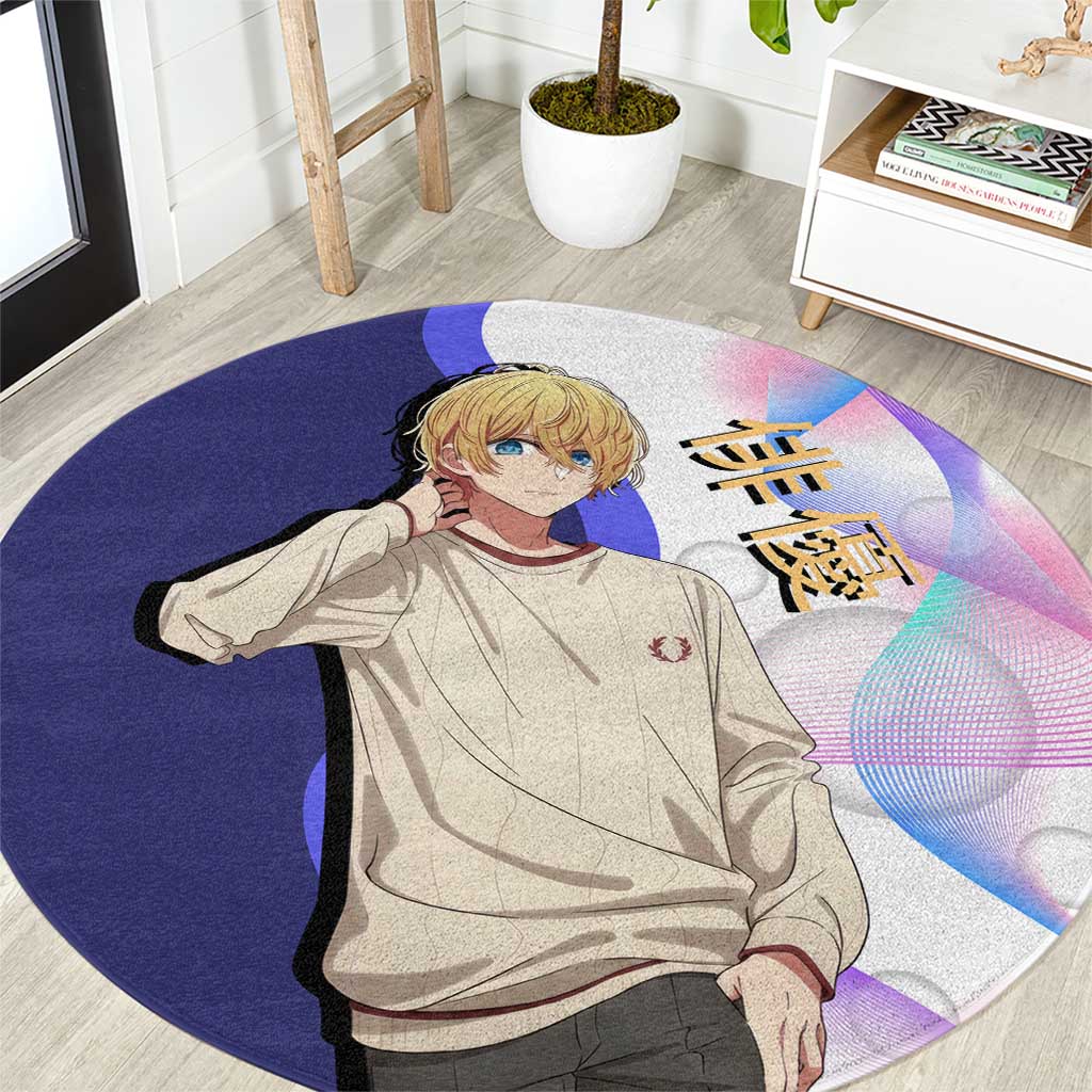 Aquamarine Hoshino Round Carpet Stylish Idol Anime Aesthetic