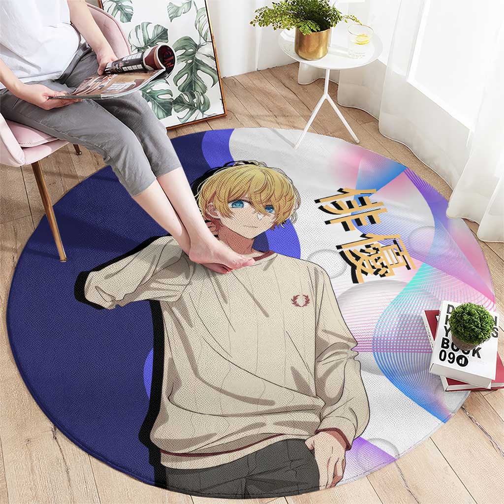Aquamarine Hoshino Round Carpet Stylish Idol Anime Aesthetic
