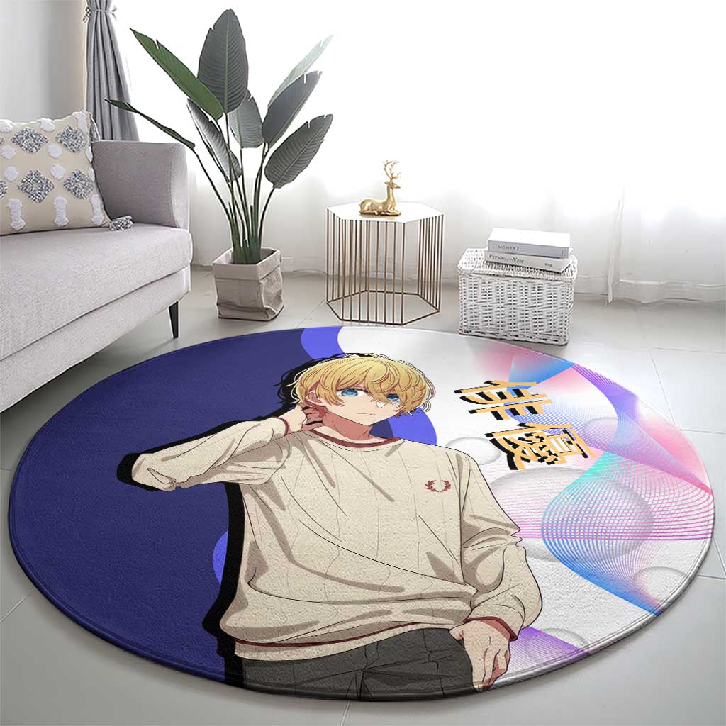 Aquamarine Hoshino Round Carpet Stylish Idol Anime Aesthetic