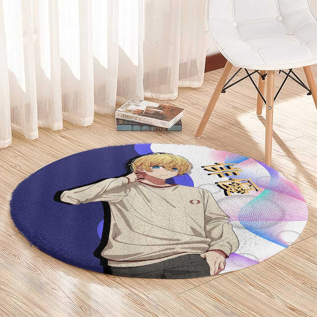 Aquamarine Hoshino Round Carpet Stylish Idol Anime Aesthetic