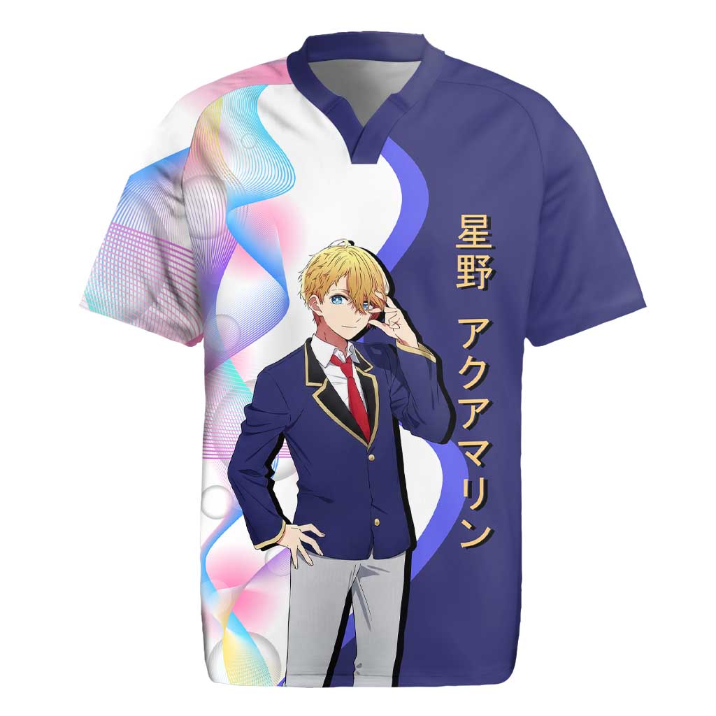 Aquamarine Hoshino Rugby Jersey Stylish Idol Anime Aesthetic