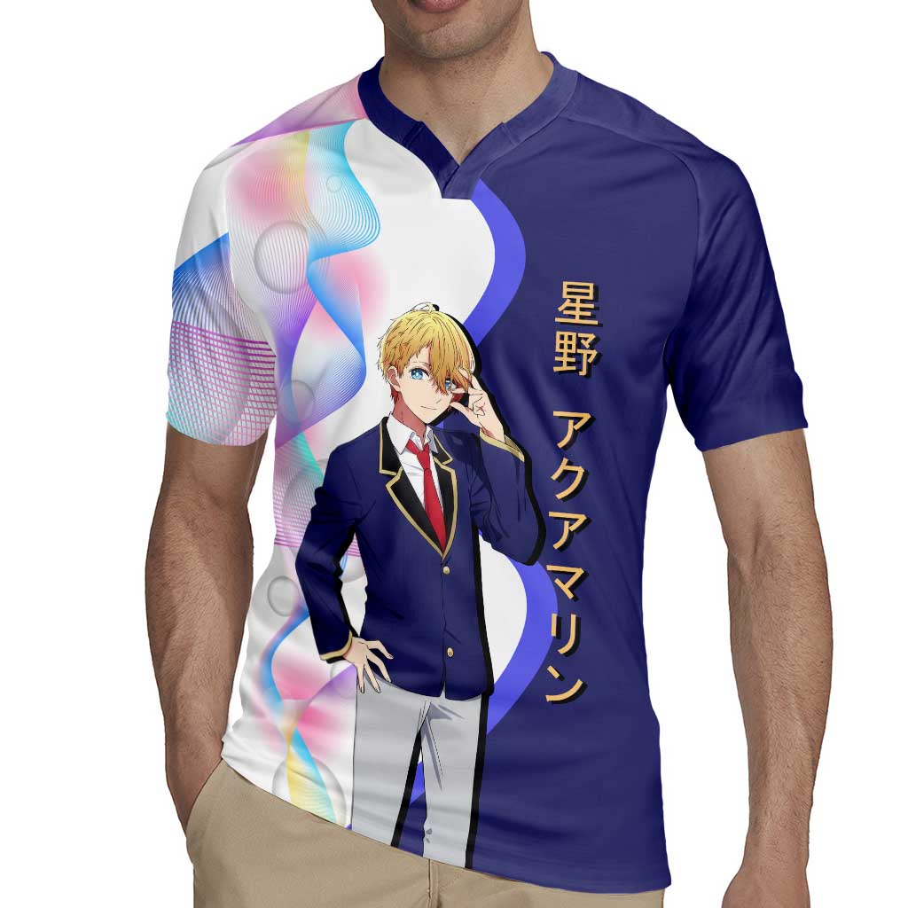 Aquamarine Hoshino Rugby Jersey Stylish Idol Anime Aesthetic