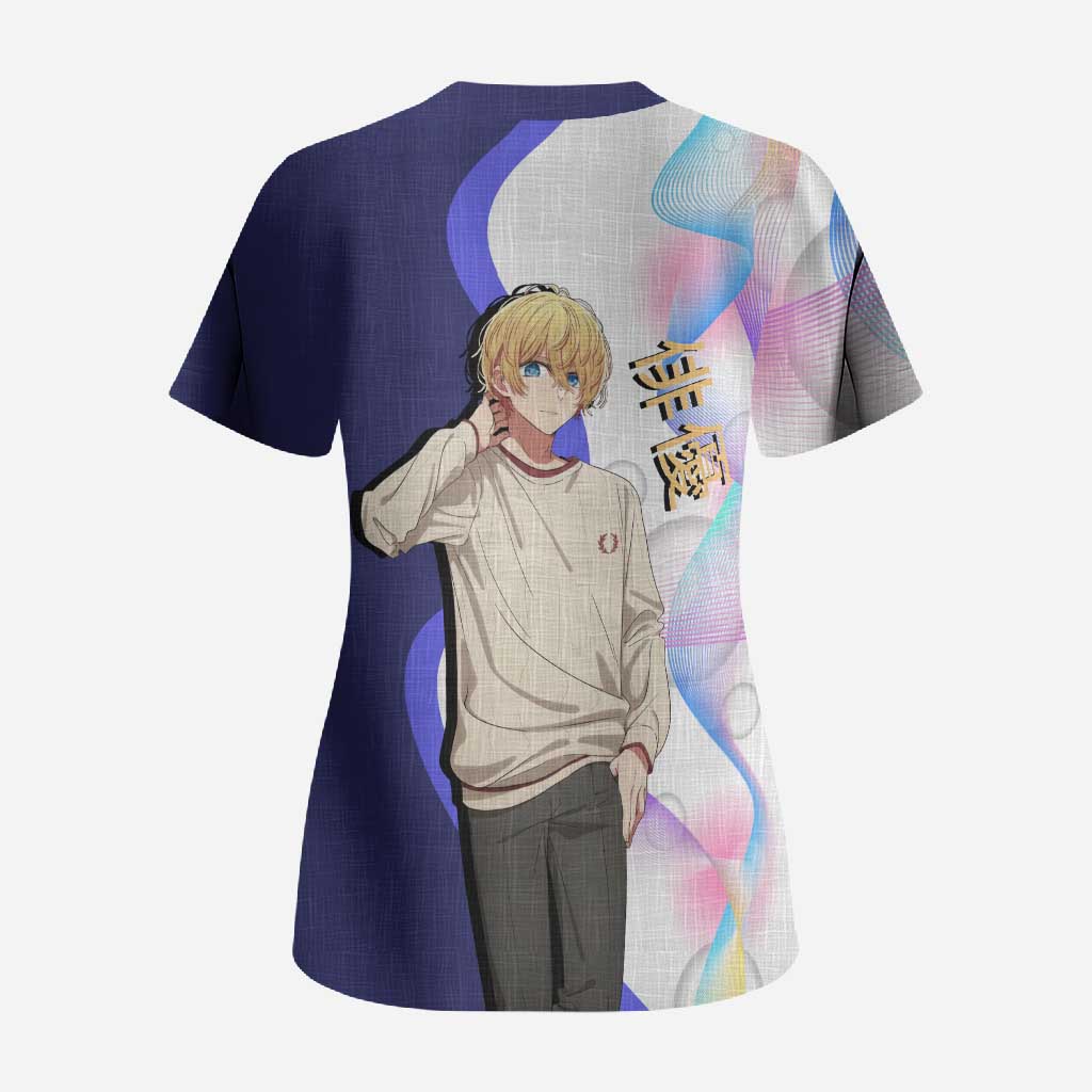 Aquamarine Hoshino Scrub Top Stylish Idol Anime Aesthetic