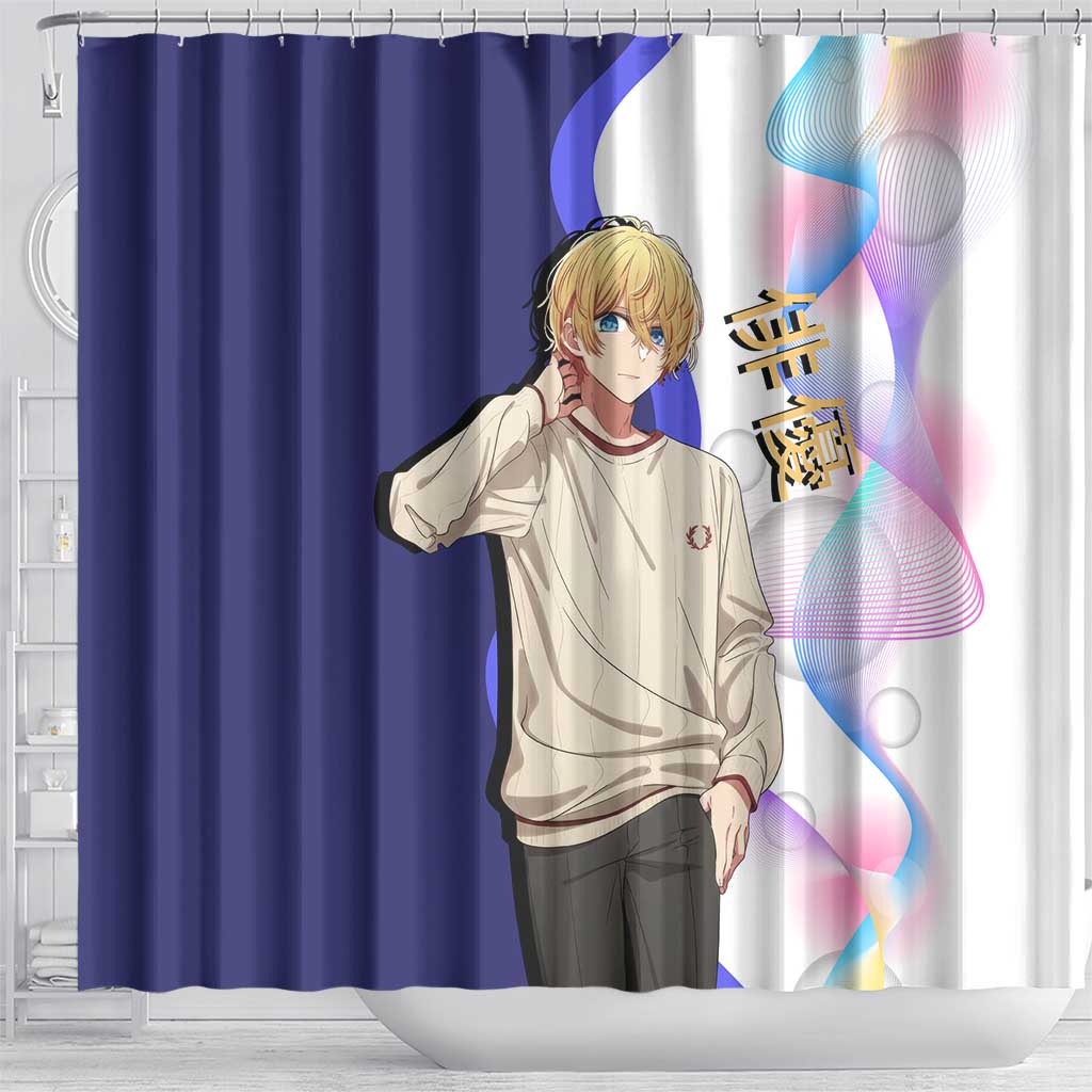 Aquamarine Hoshino Shower Curtain Stylish Idol Anime Aesthetic