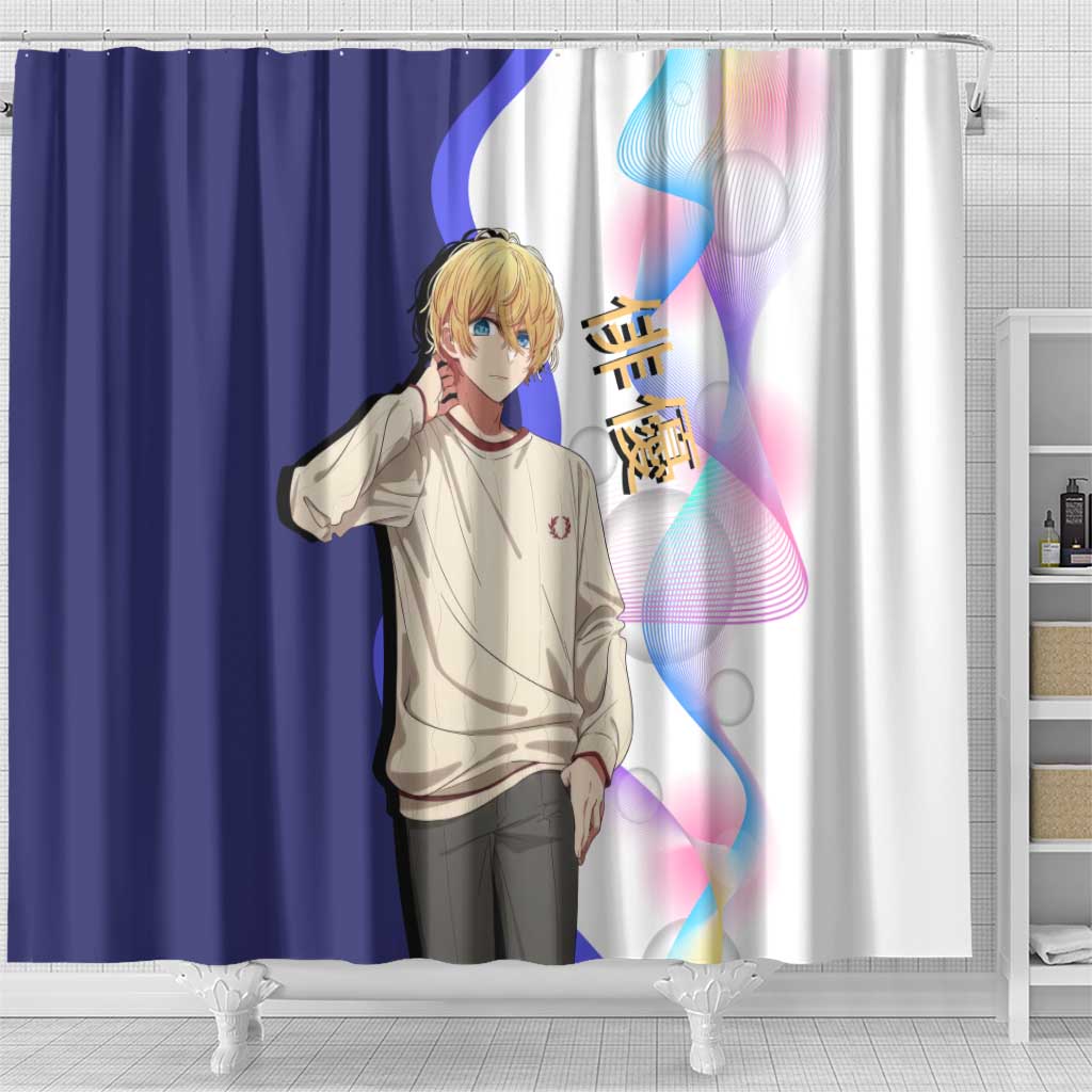 Aquamarine Hoshino Shower Curtain Stylish Idol Anime Aesthetic