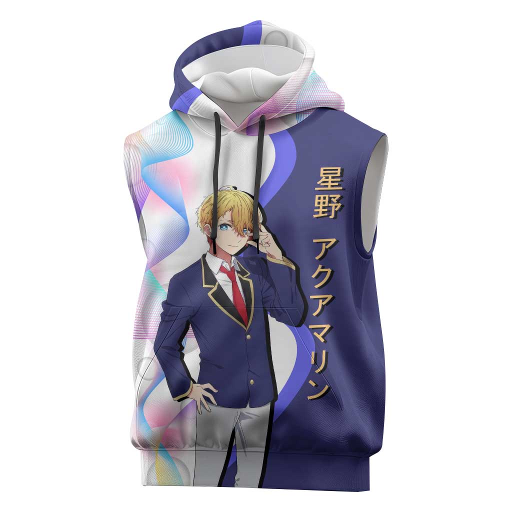 Aquamarine Hoshino Sleeveless Hoodie Stylish Idol Anime Aesthetic