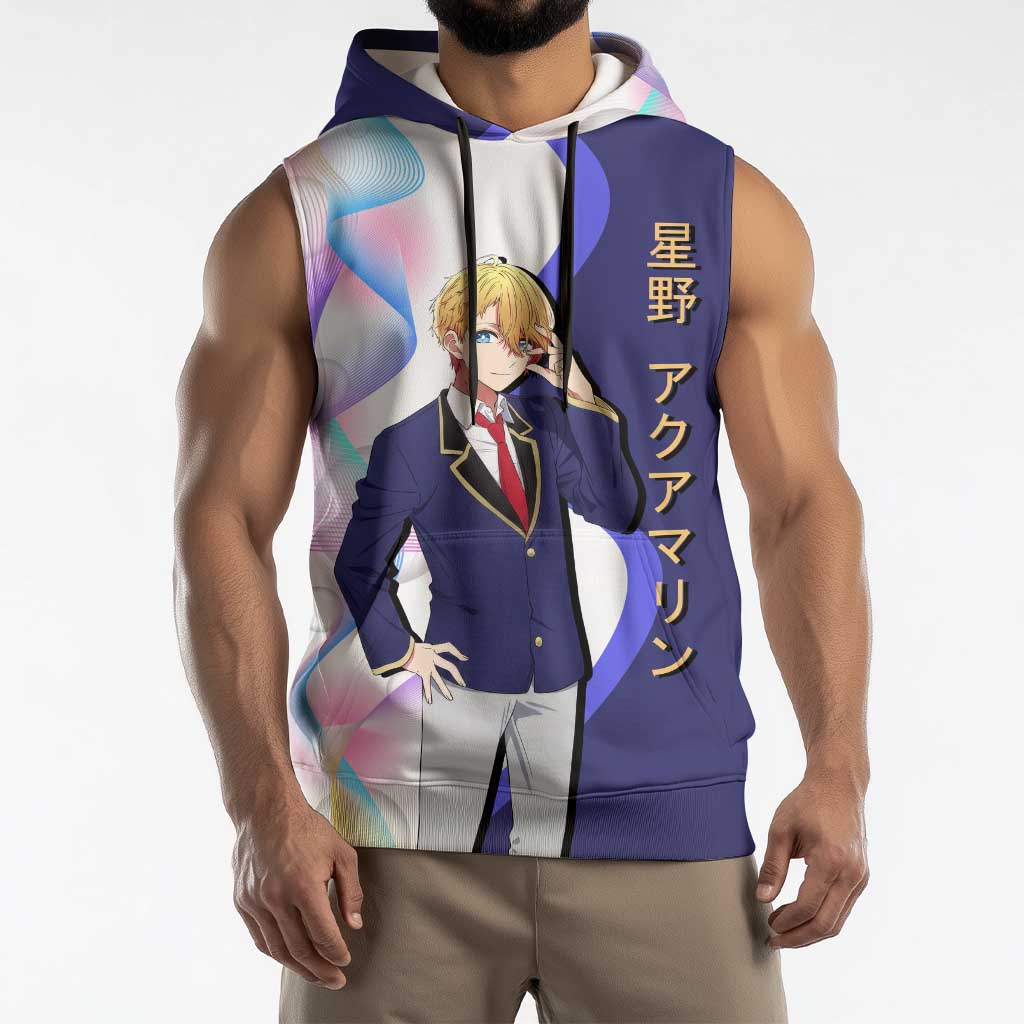 Aquamarine Hoshino Sleeveless Hoodie Stylish Idol Anime Aesthetic