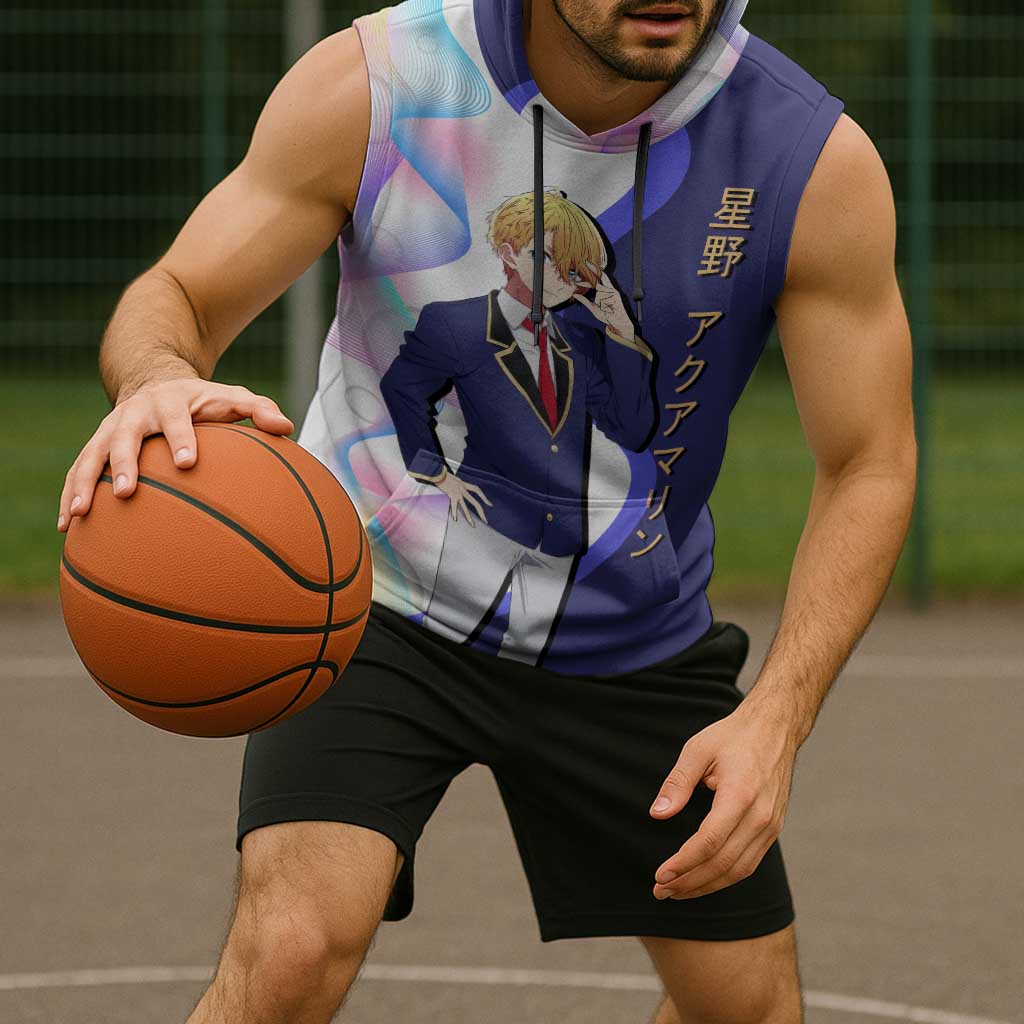 Aquamarine Hoshino Sleeveless Hoodie Stylish Idol Anime Aesthetic