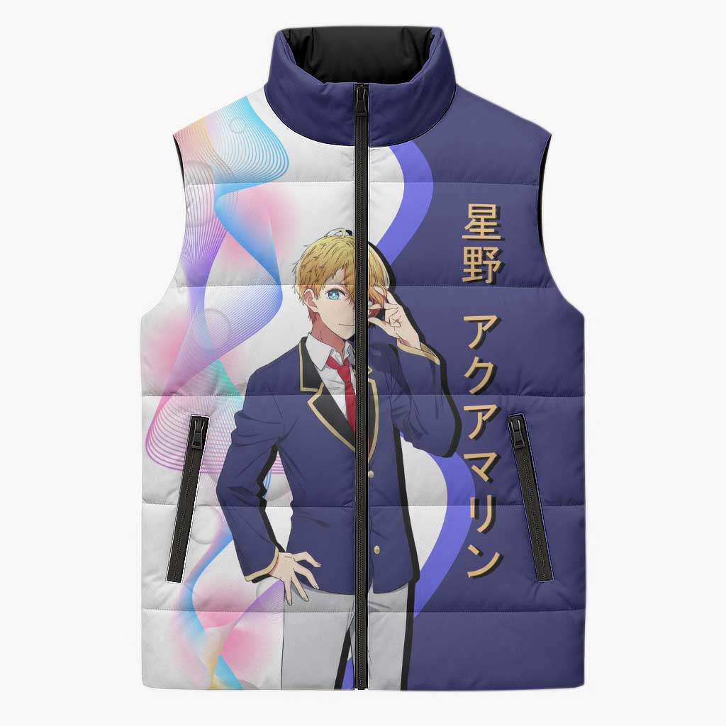 Aquamarine Hoshino Sleeveless Puffer Jacket Stylish Idol Anime Aesthetic