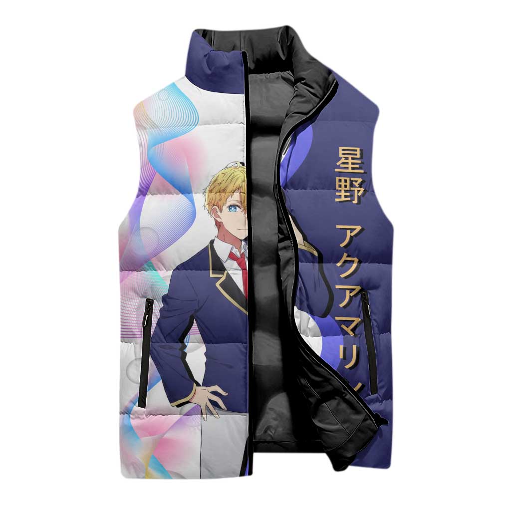 Aquamarine Hoshino Sleeveless Puffer Jacket Stylish Idol Anime Aesthetic
