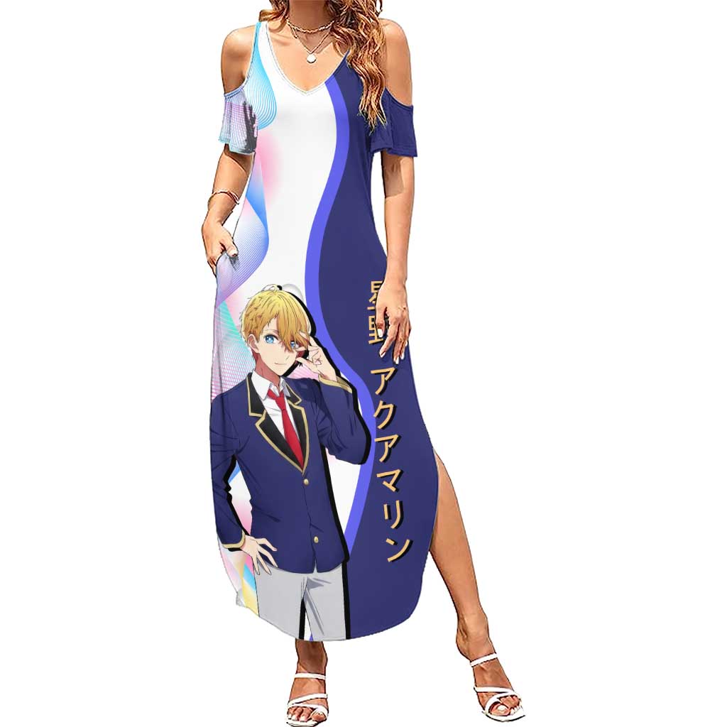Aquamarine Hoshino Summer Maxi Dress Stylish Idol Anime Aesthetic
