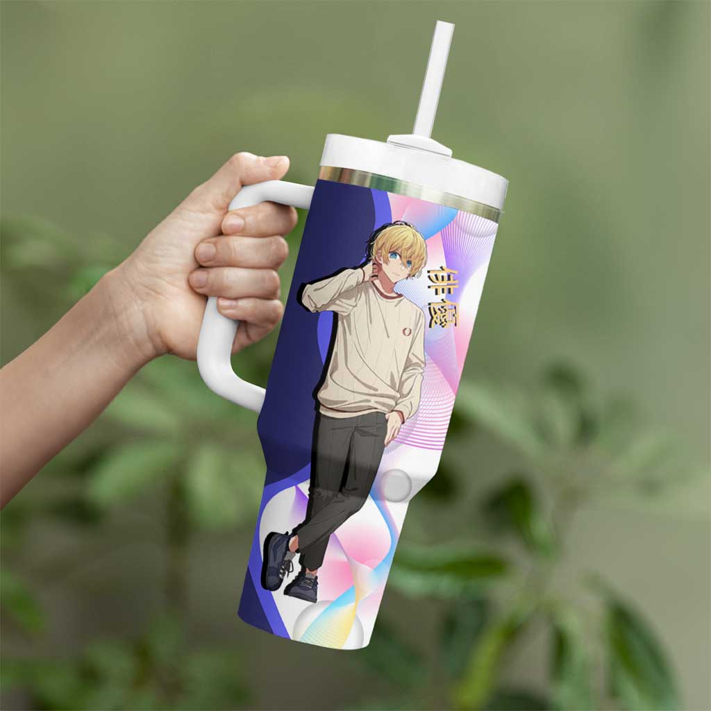 Aquamarine Hoshino Tumbler With Handle Stylish Idol Anime Aesthetic