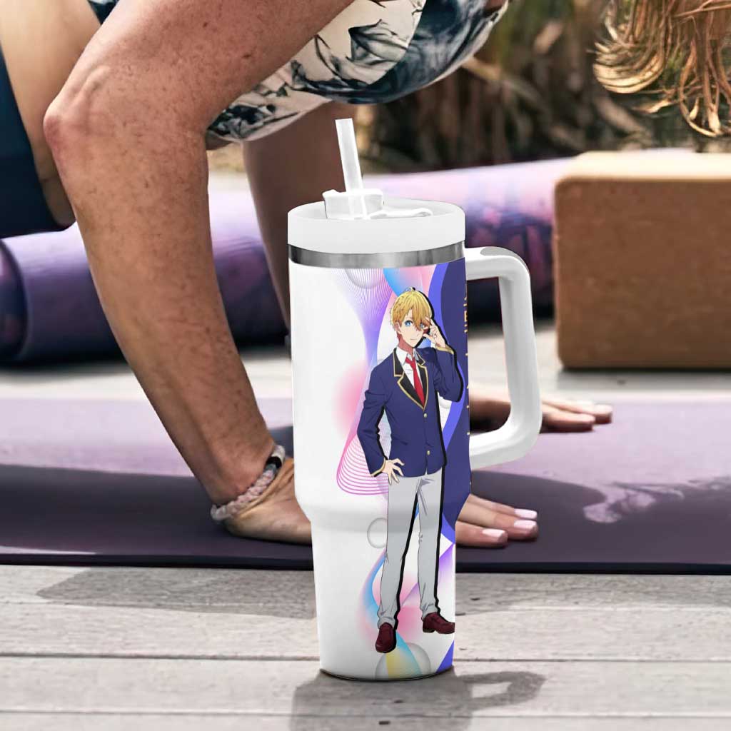 Aquamarine Hoshino Tumbler With Handle Stylish Idol Anime Aesthetic