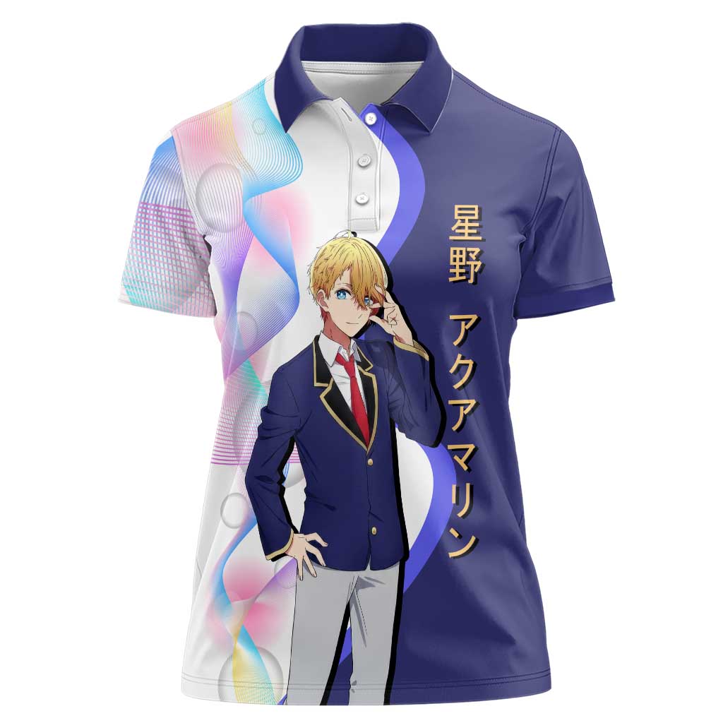 Aquamarine Hoshino Women Polo Shirt Stylish Idol Anime Aesthetic