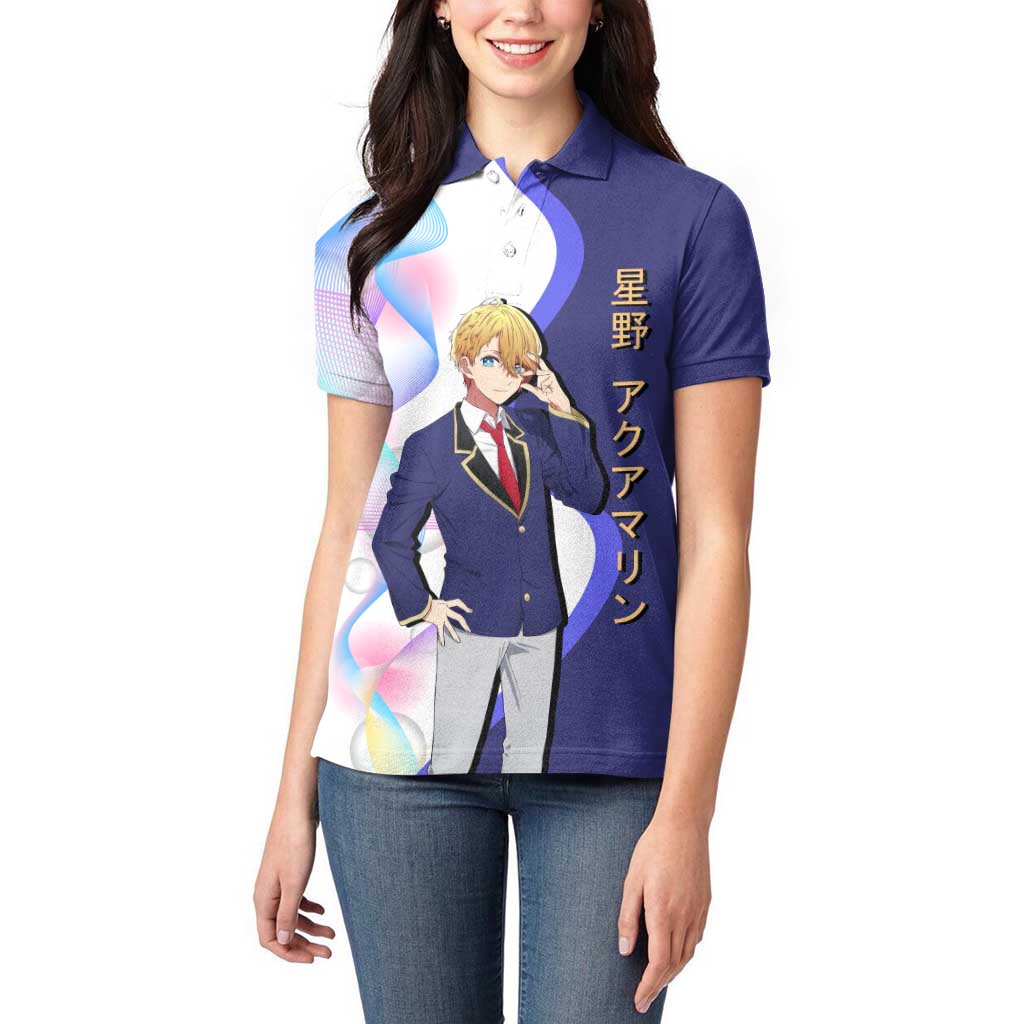 Aquamarine Hoshino Women Polo Shirt Stylish Idol Anime Aesthetic