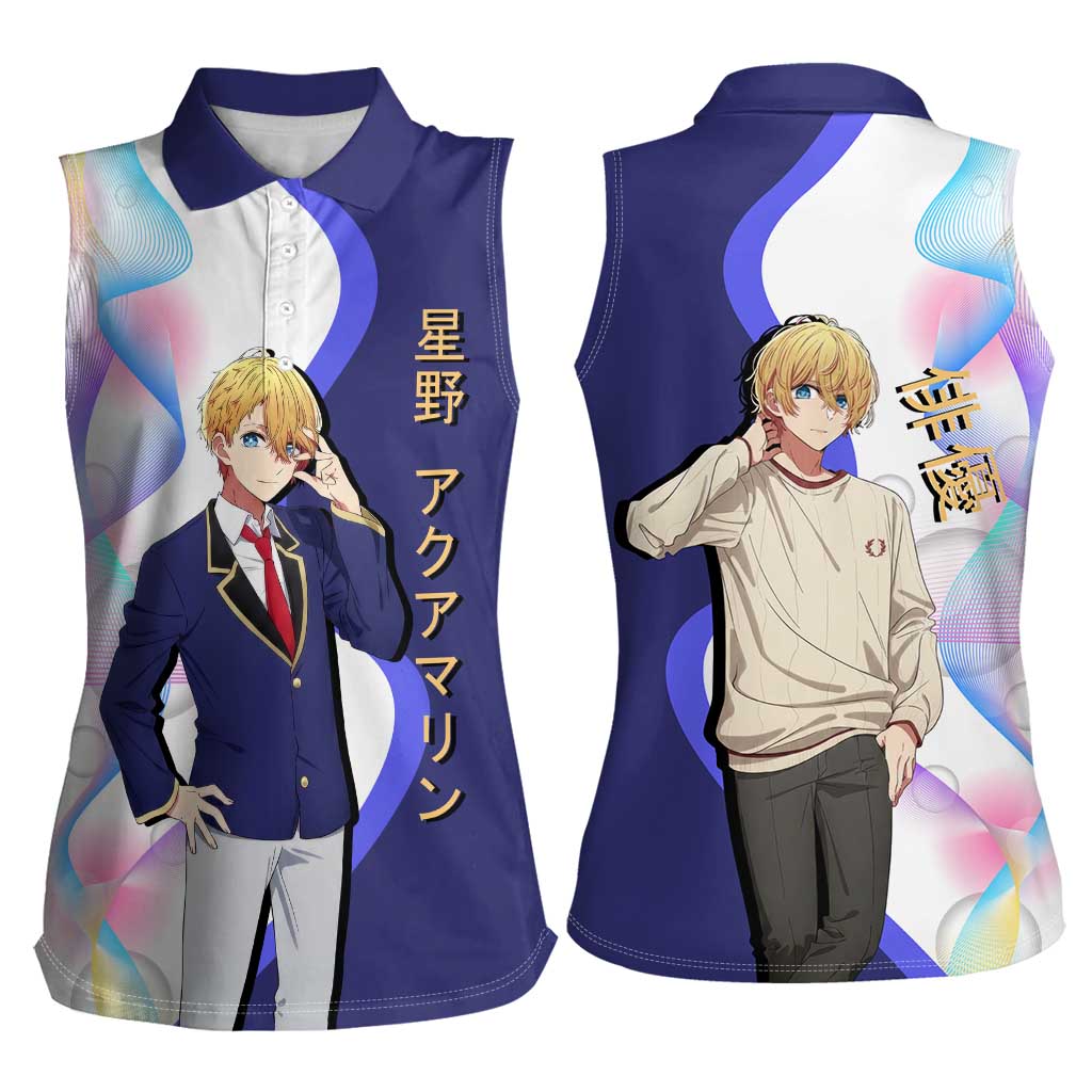 Aquamarine Hoshino Women Sleeveless Polo Shirt Stylish Idol Anime Aesthetic