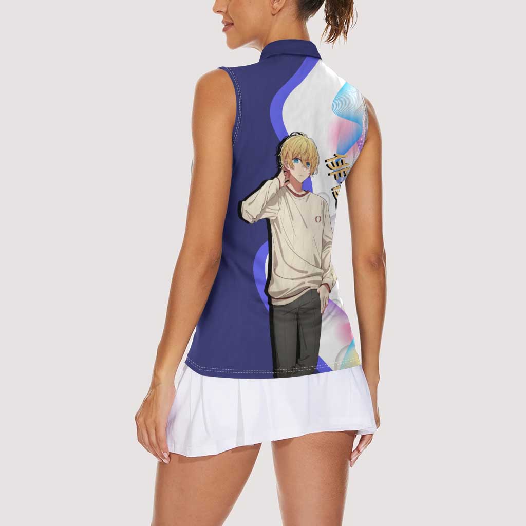 Aquamarine Hoshino Women Sleeveless Polo Shirt Stylish Idol Anime Aesthetic