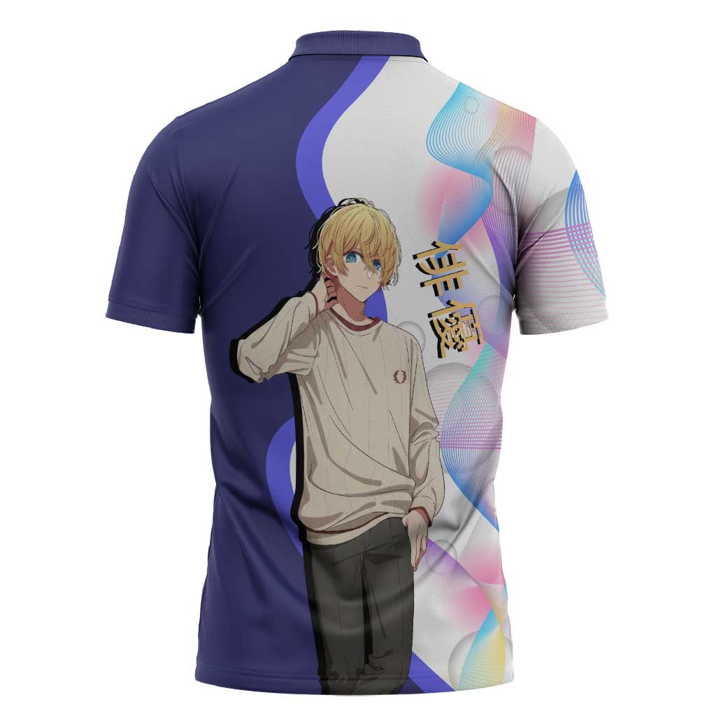 Aquamarine Hoshino Zipper Polo Shirt Stylish Idol Anime Aesthetic