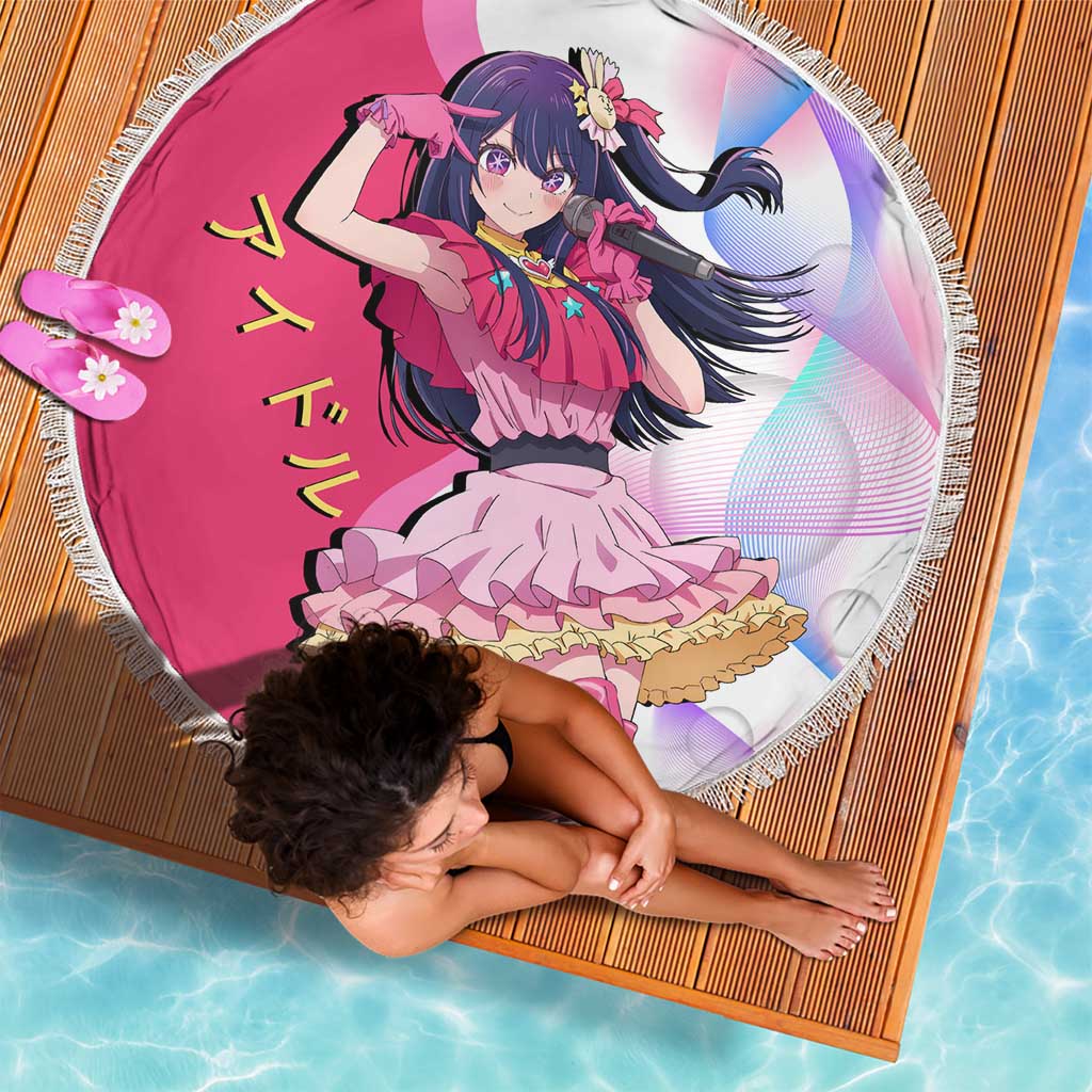Ai Hoshino Idol Beach Blanket Sparkling Idol Anime Style