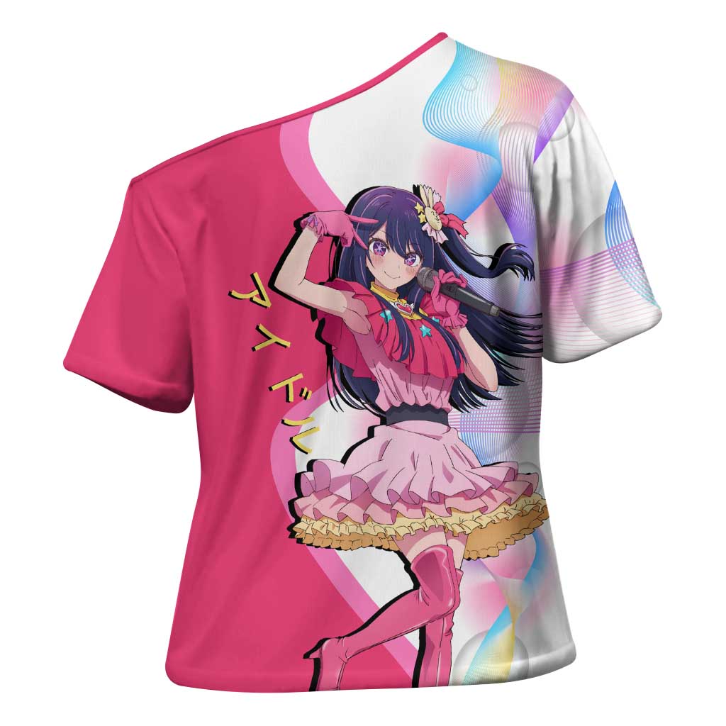 Ai Hoshino Idol Cross Shoulder Shirt Sparkling Idol Anime Style