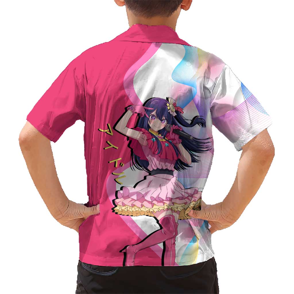 Ai Hoshino Idol Family Matching Short Sleeve Bodycon Dress and Hawaiian Shirt Sparkling Idol Anime Style