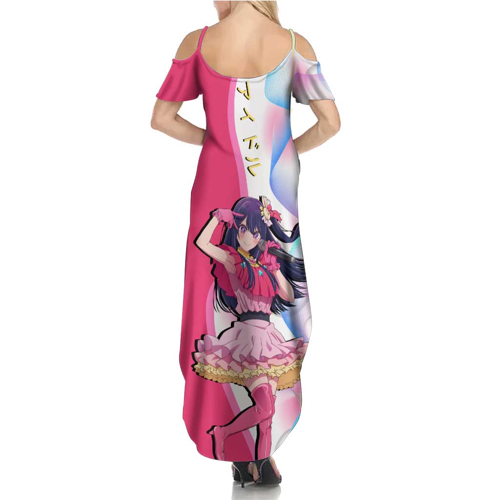 Ai Hoshino Idol Family Matching Summer Maxi Dress and Hawaiian Shirt Sparkling Idol Anime Style