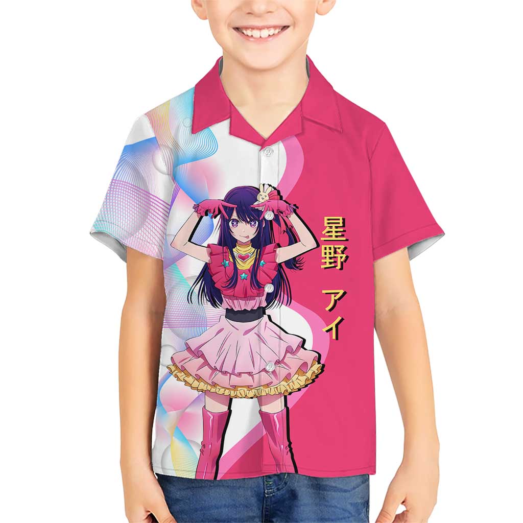 Ai Hoshino Idol Kid Hawaiian Shirt Sparkling Idol Anime Style