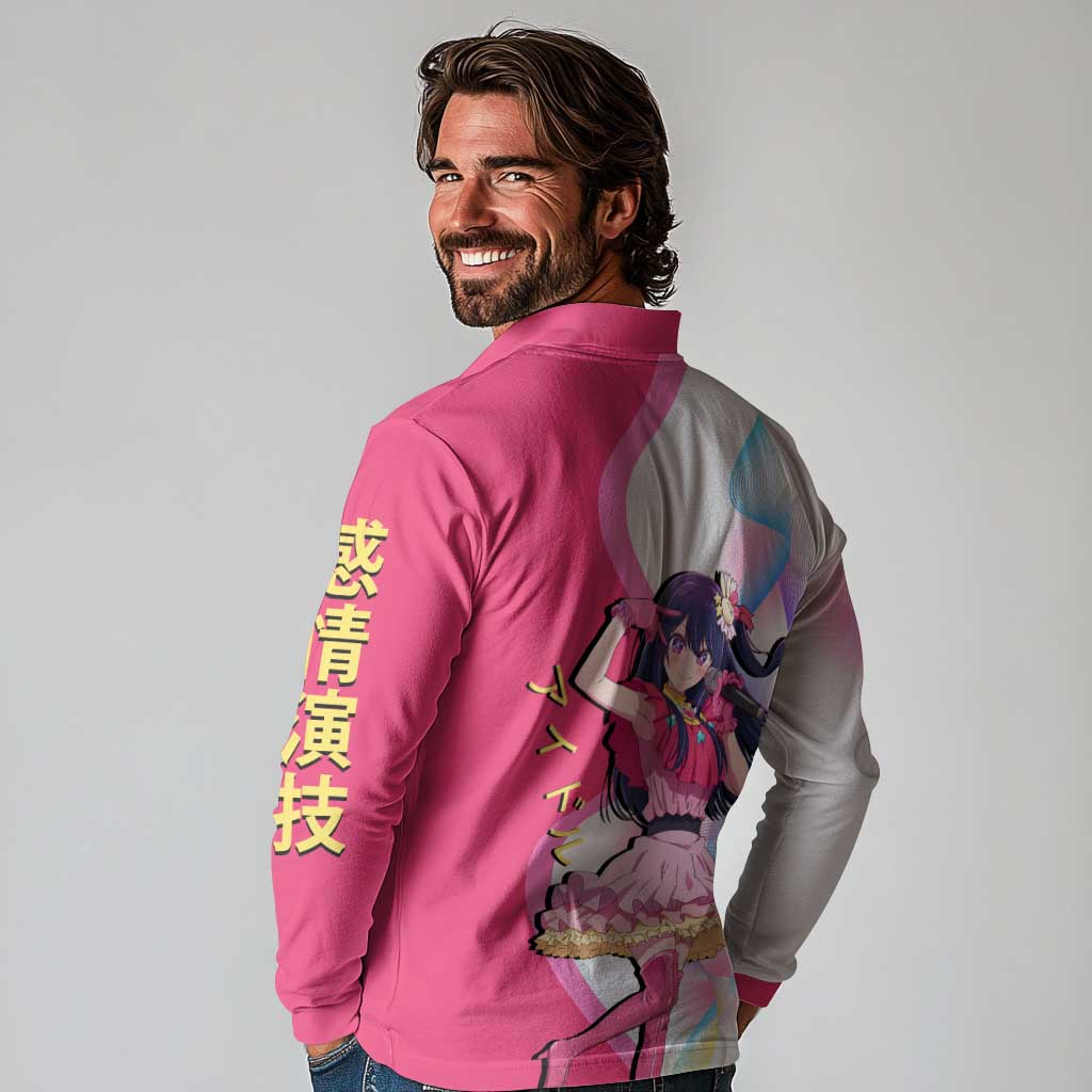 Ai Hoshino Idol Long Sleeve Polo Shirt Sparkling Idol Anime Style