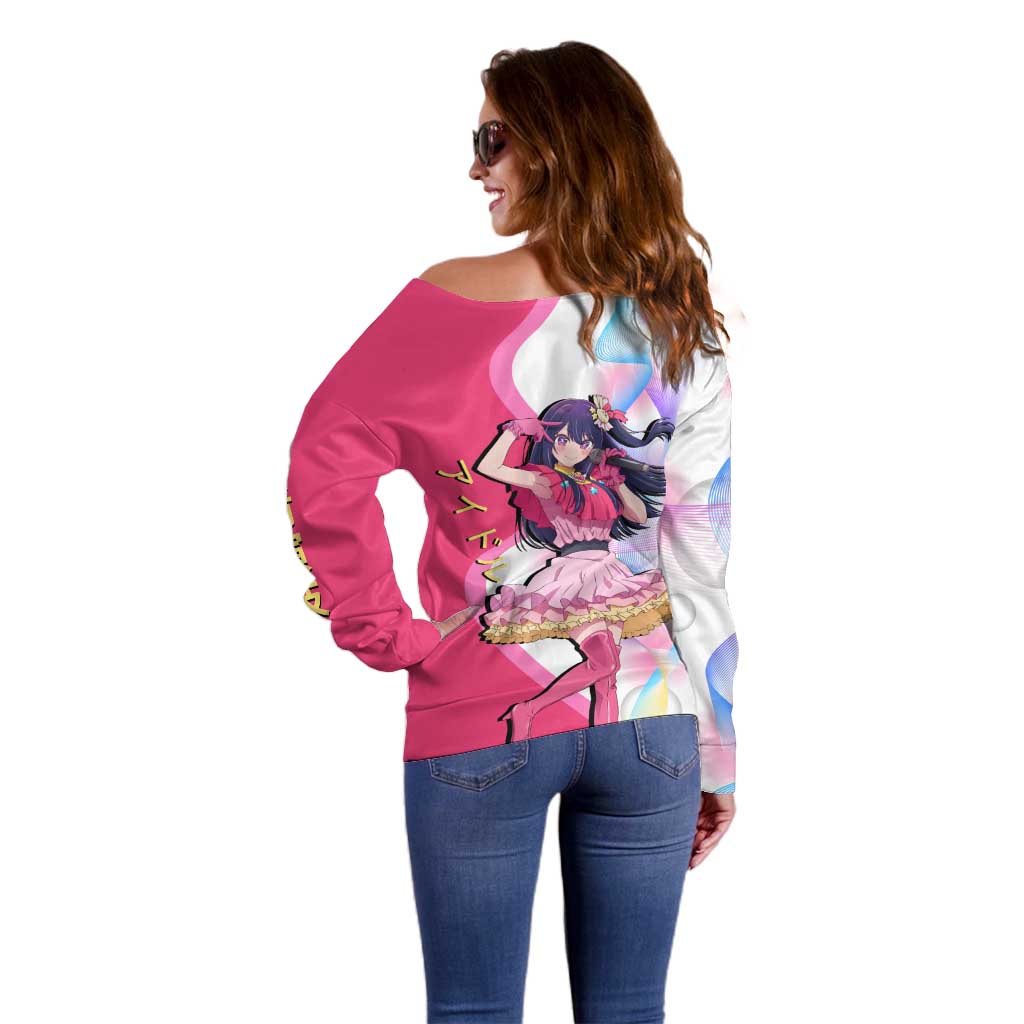 Ai Hoshino Idol Off Shoulder Sweater Sparkling Idol Anime Style