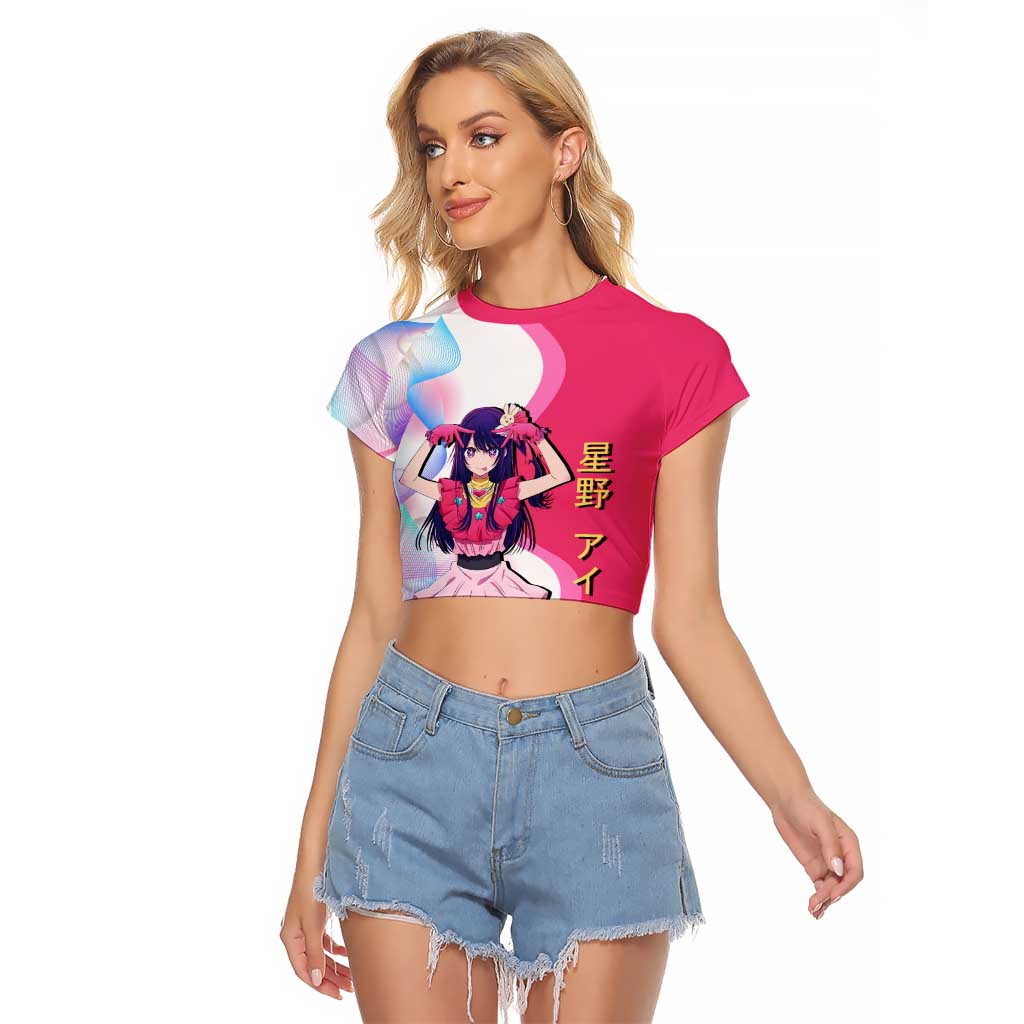 Ai Hoshino Idol Raglan Cropped T Shirt Sparkling Idol Anime Style