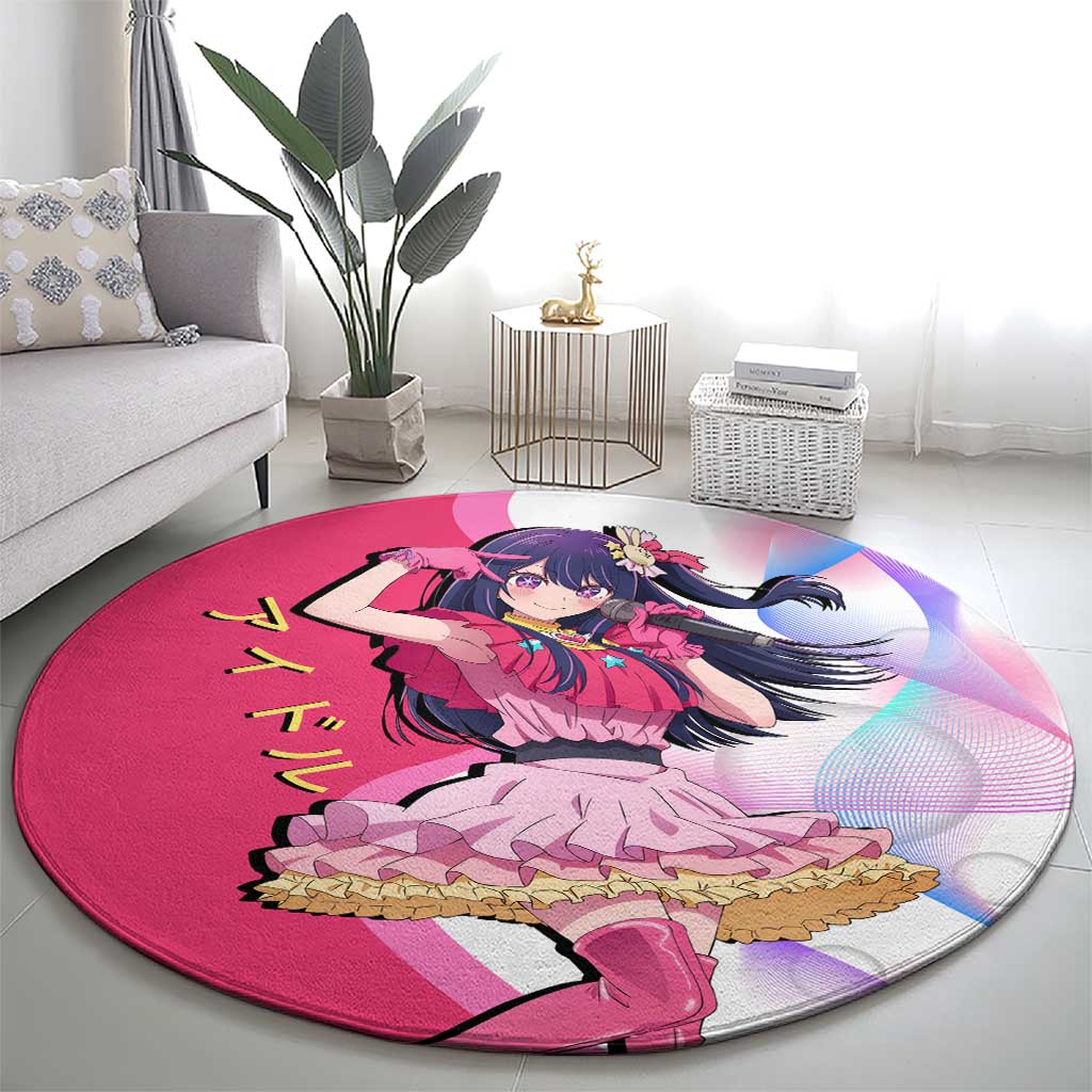 Ai Hoshino Idol Round Carpet Sparkling Idol Anime Style