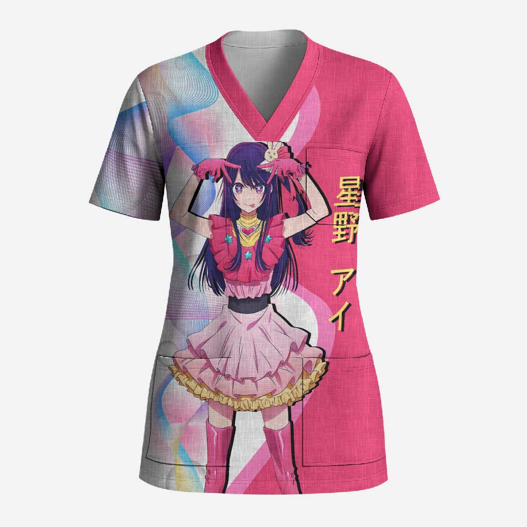 Ai Hoshino Idol Scrub Top Sparkling Idol Anime Style