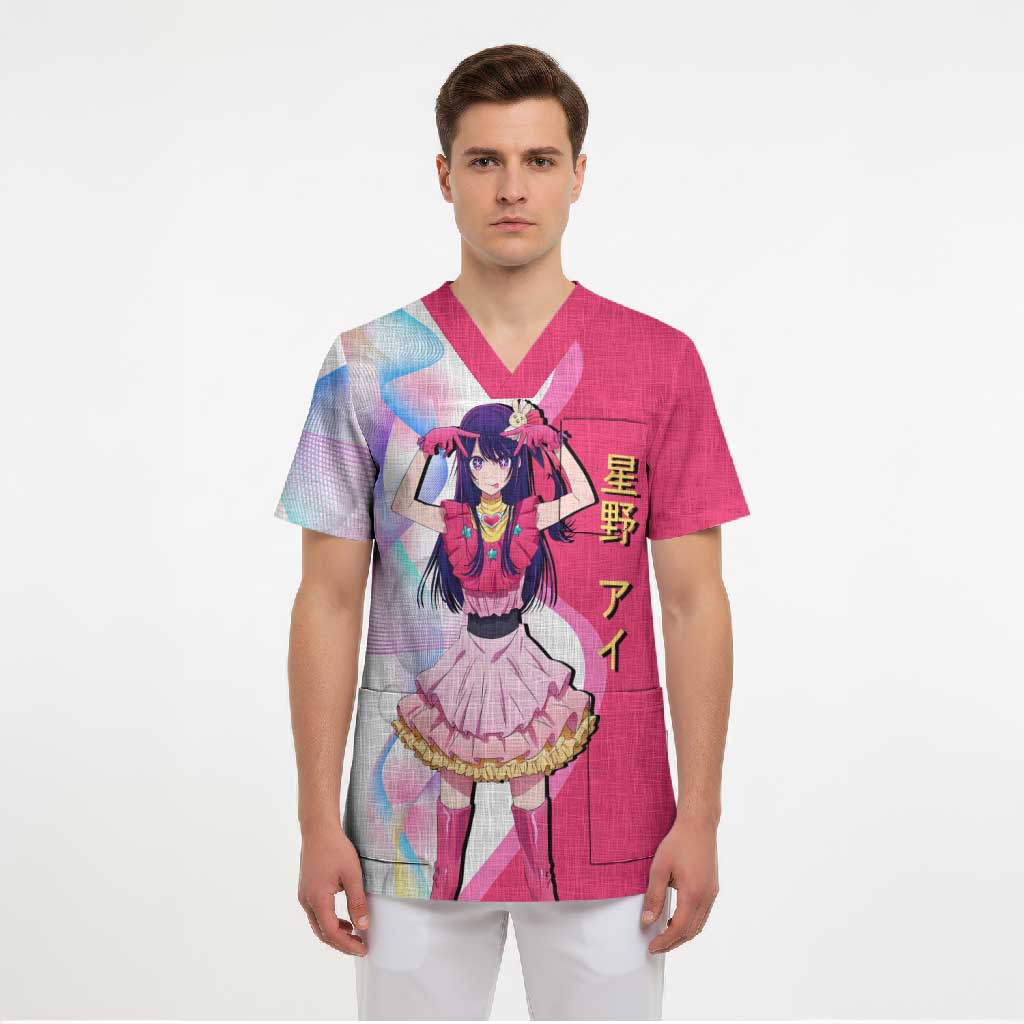 Ai Hoshino Idol Scrub Top Sparkling Idol Anime Style