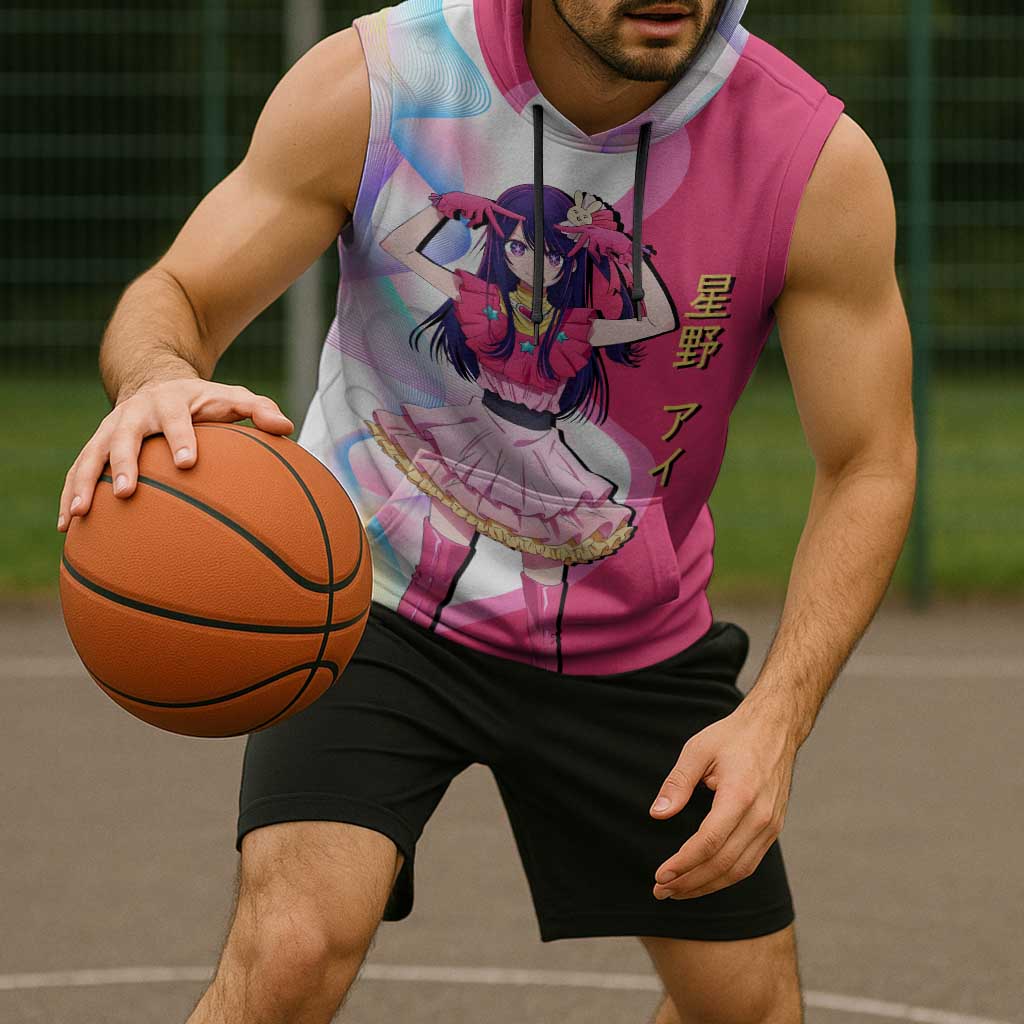 Ai Hoshino Idol Sleeveless Hoodie Sparkling Idol Anime Style