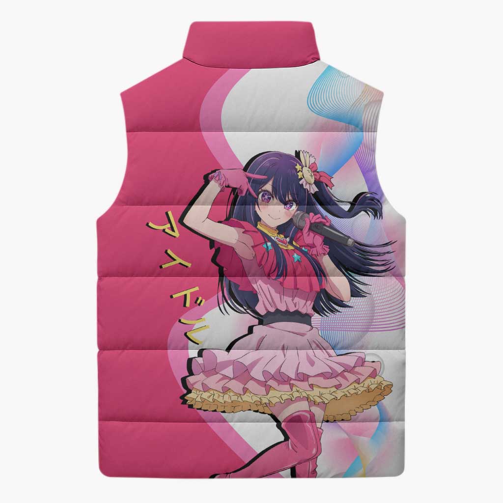 Ai Hoshino Idol Sleeveless Puffer Jacket Sparkling Idol Anime Style