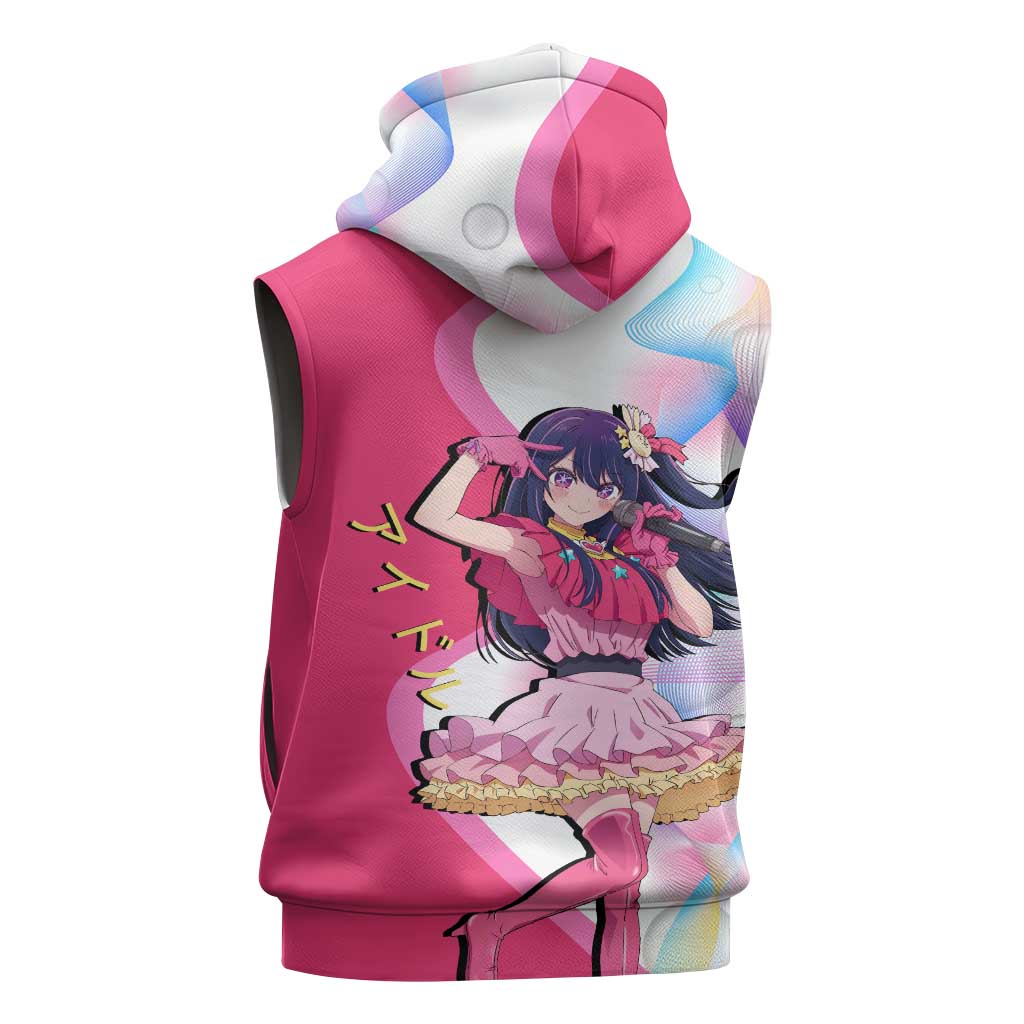 Ai Hoshino Idol Sleeveless Zip Hoodie Sparkling Idol Anime Style