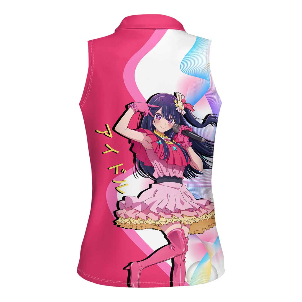 Ai Hoshino Idol Women Sleeveless Polo Shirt Sparkling Idol Anime Style