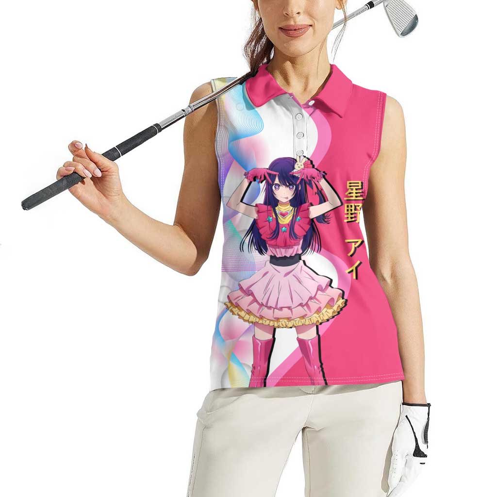 Ai Hoshino Idol Women Sleeveless Polo Shirt Sparkling Idol Anime Style