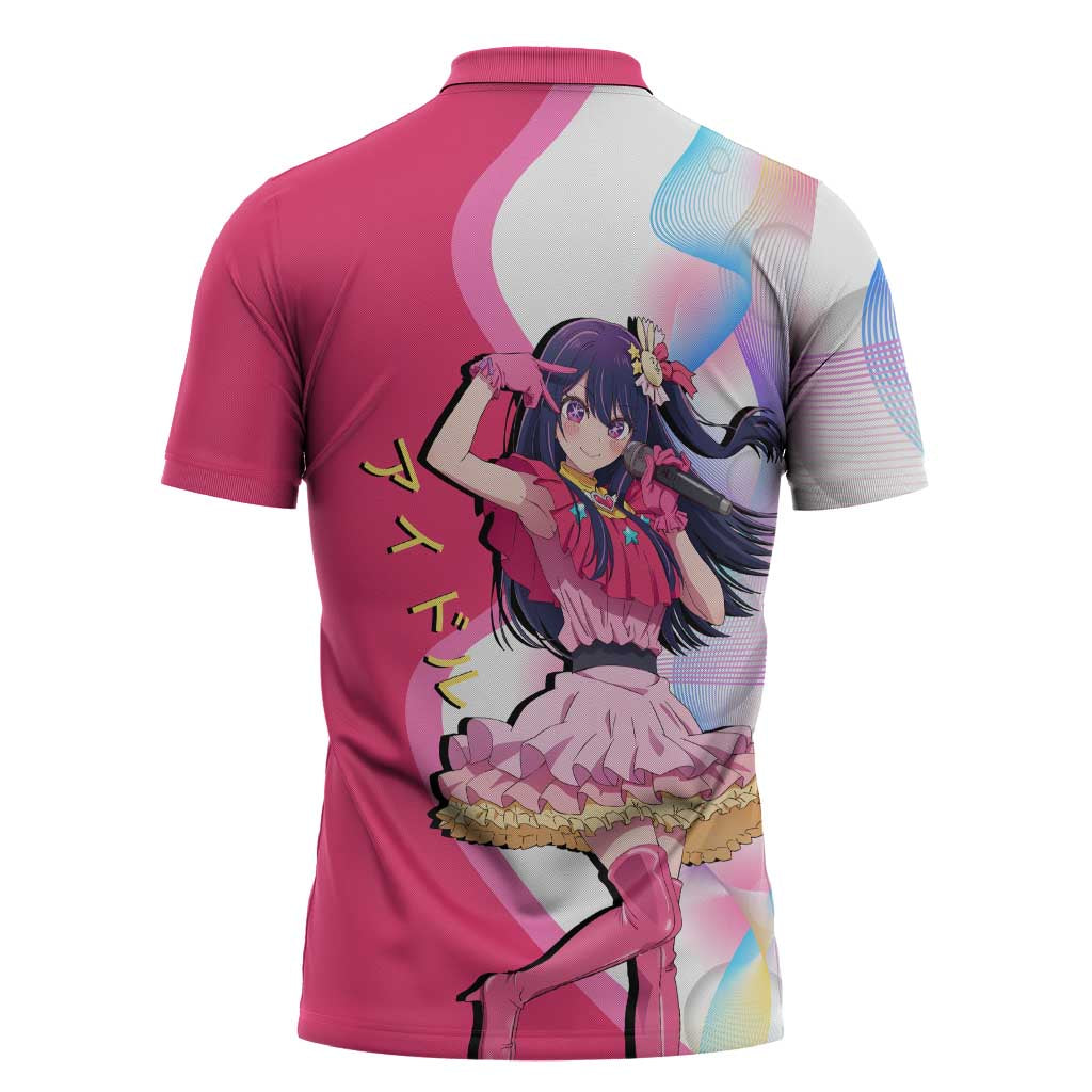 Ai Hoshino Idol Zipper Polo Shirt Sparkling Idol Anime Style
