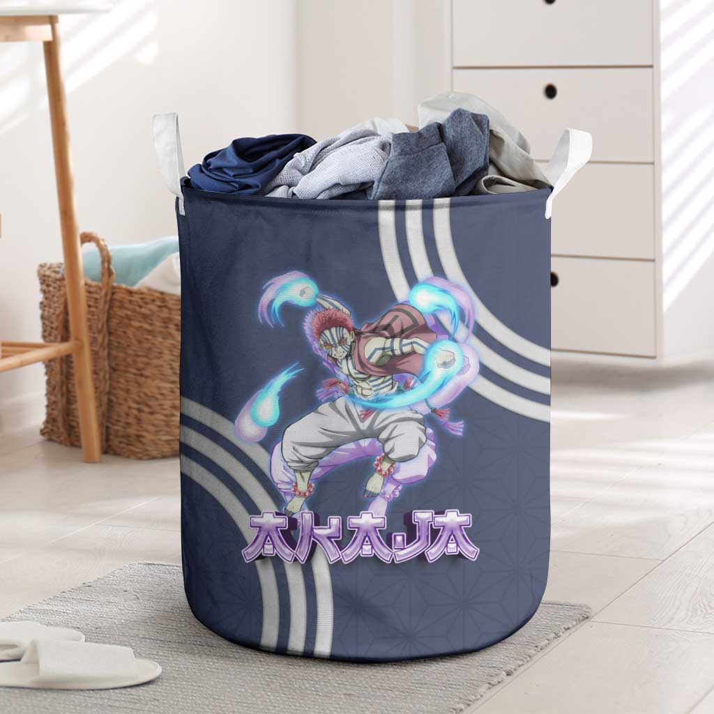 Akaza Demon Slayer Laundry Basket Mystic Aura Anime Ring Style