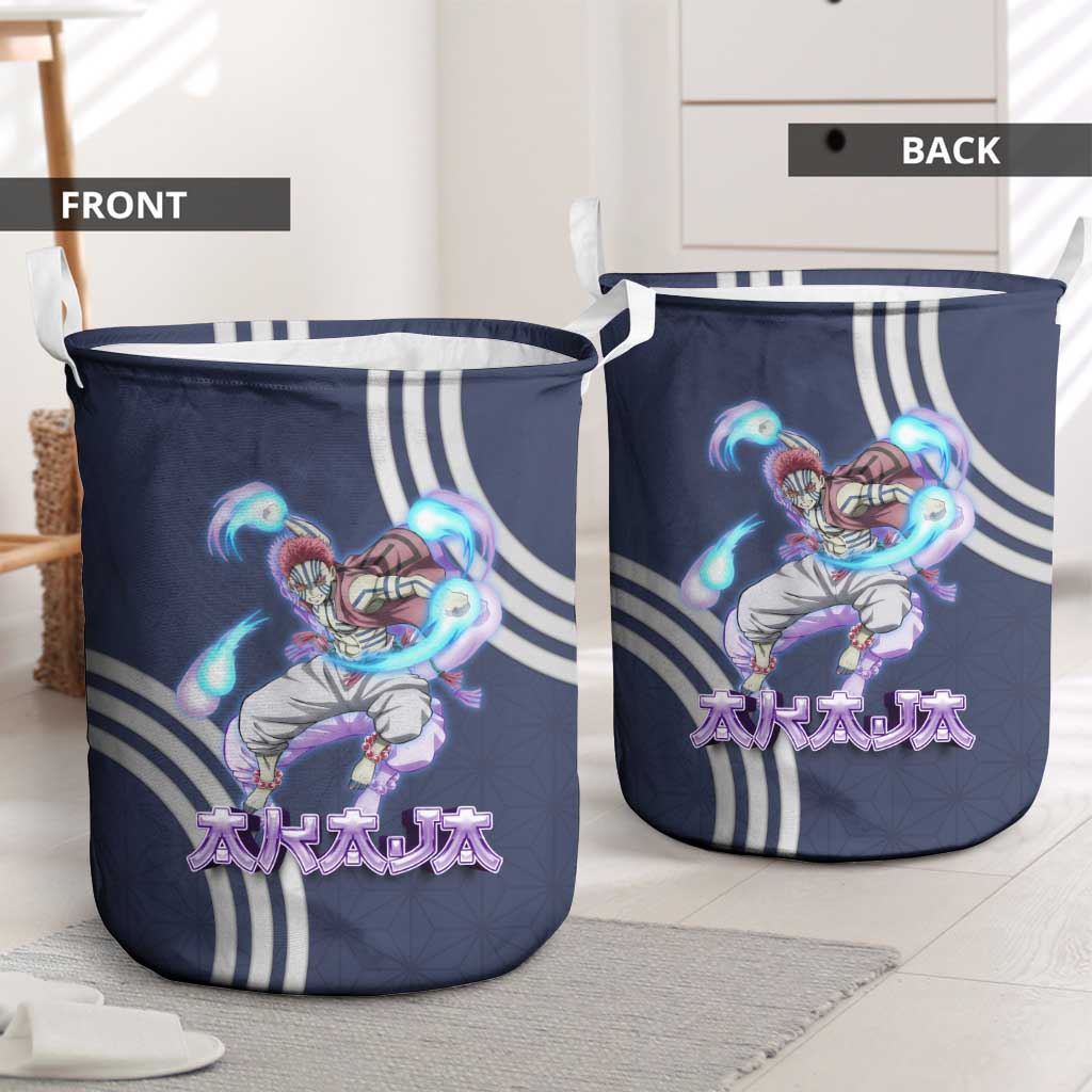 Akaza Demon Slayer Laundry Basket Mystic Aura Anime Ring Style