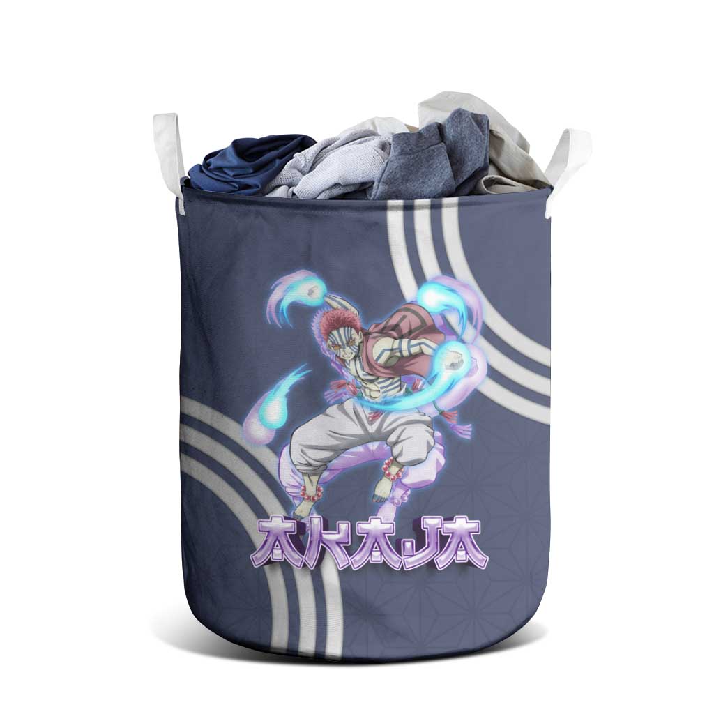 Akaza Demon Slayer Laundry Basket Mystic Aura Anime Ring Style