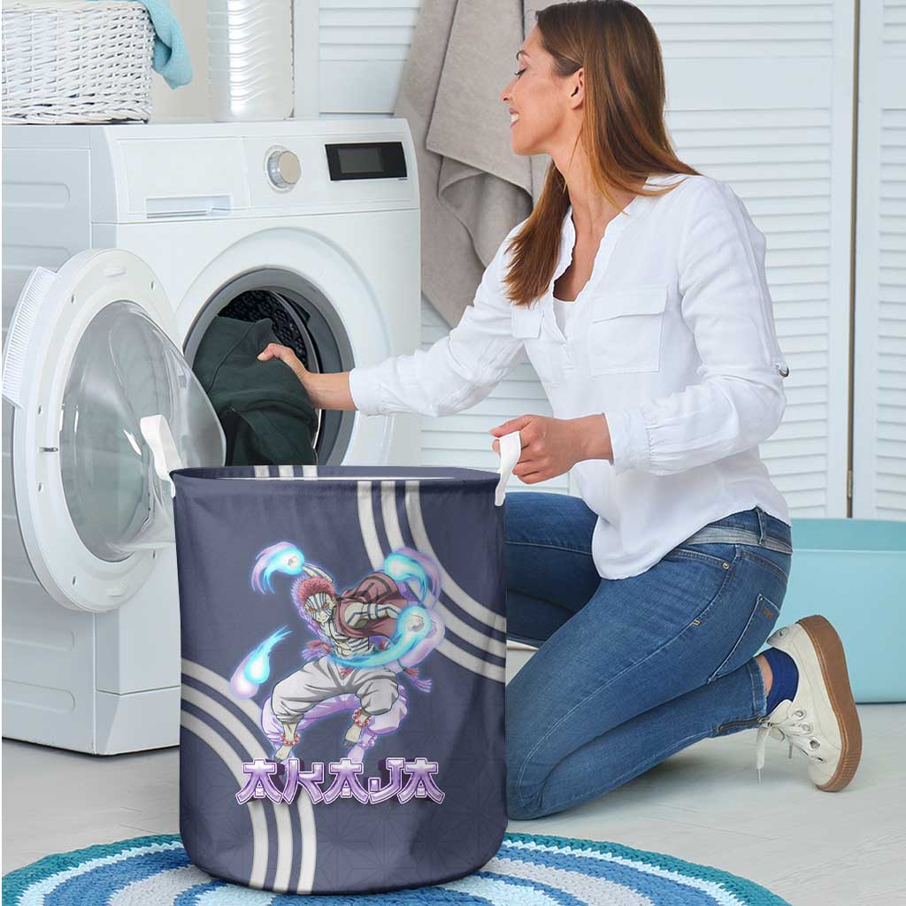 Akaza Demon Slayer Laundry Basket Mystic Aura Anime Ring Style