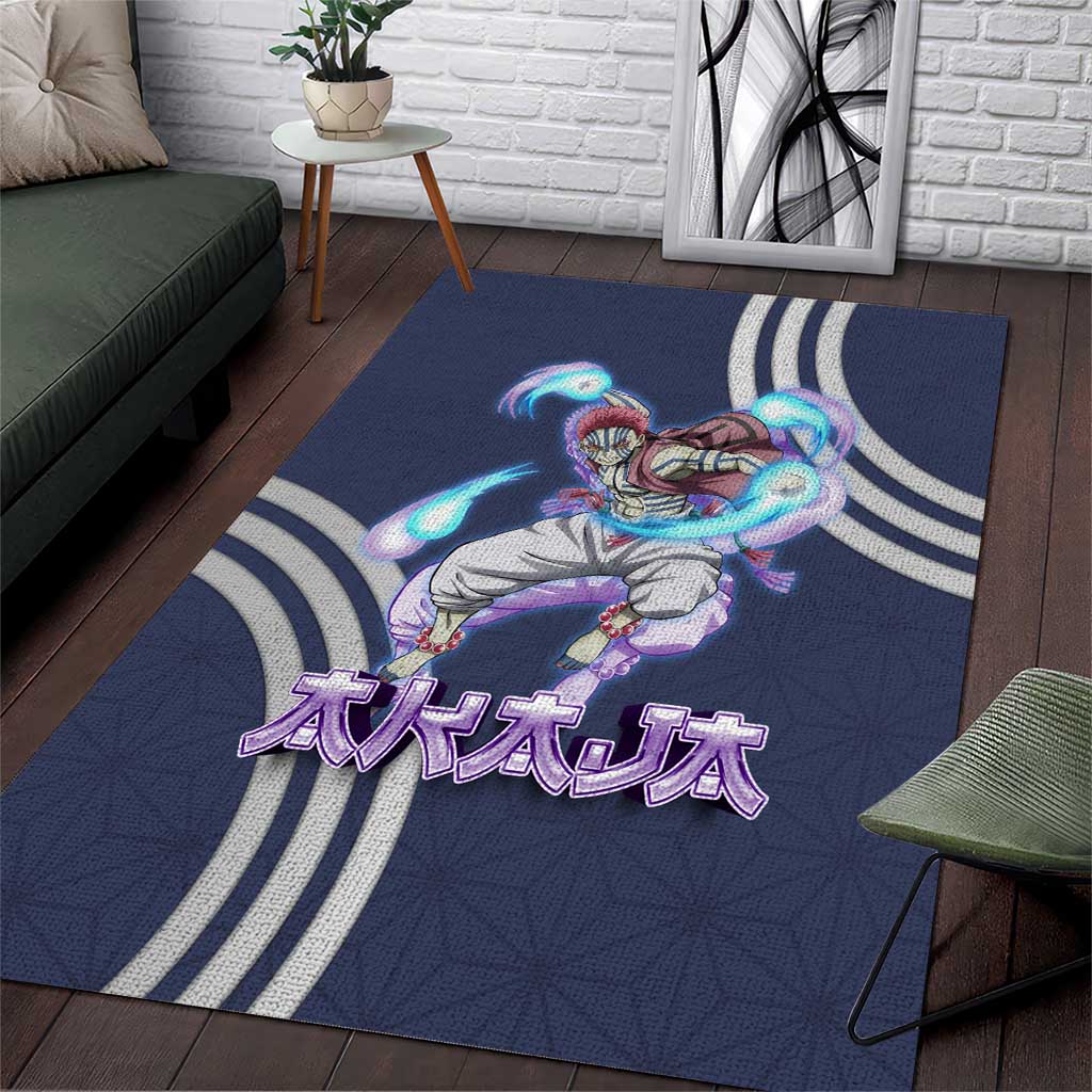 Akaza Demon Slayer Area Rug Mystic Aura Anime Ring Style