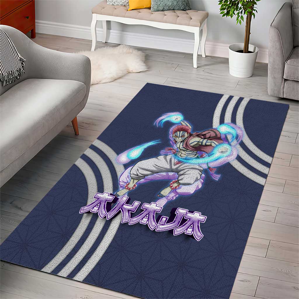 Akaza Demon Slayer Area Rug Mystic Aura Anime Ring Style