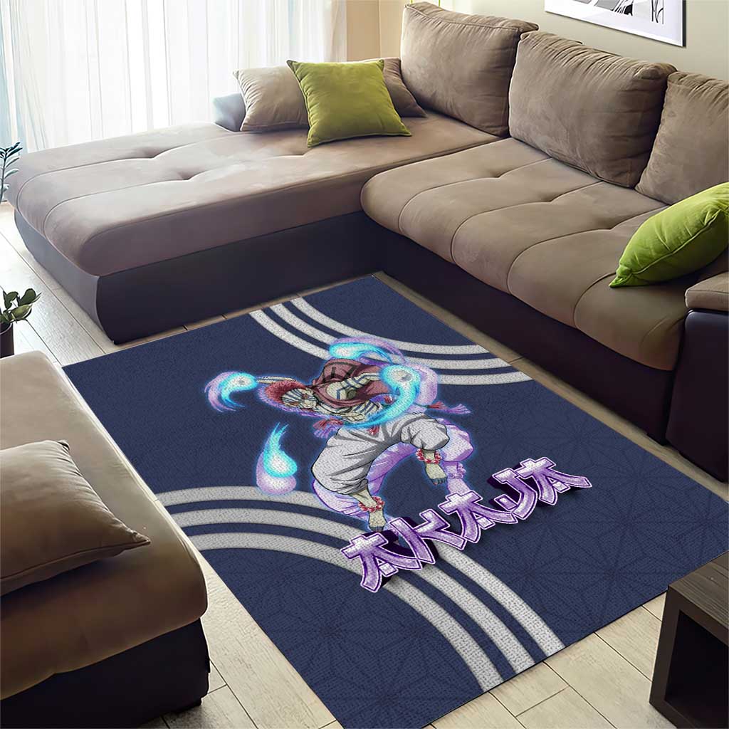 Akaza Demon Slayer Area Rug Mystic Aura Anime Ring Style