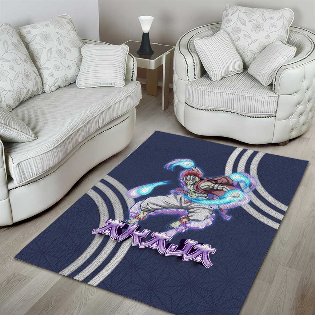 Akaza Demon Slayer Area Rug Mystic Aura Anime Ring Style