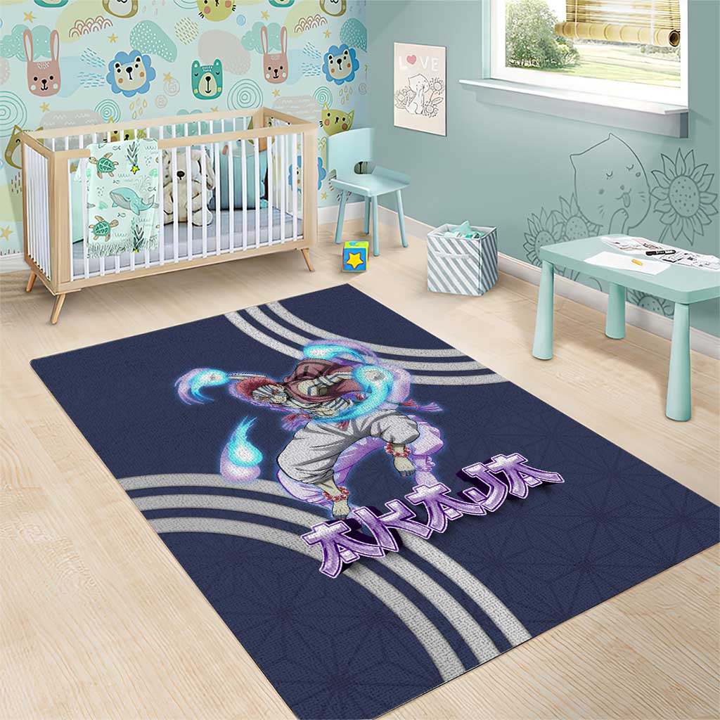 Akaza Demon Slayer Area Rug Mystic Aura Anime Ring Style