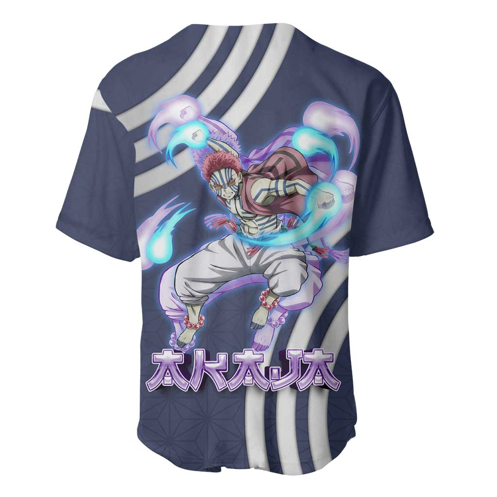 Akaza Demon Slayer Baseball Jersey Mystic Aura Anime Ring Style