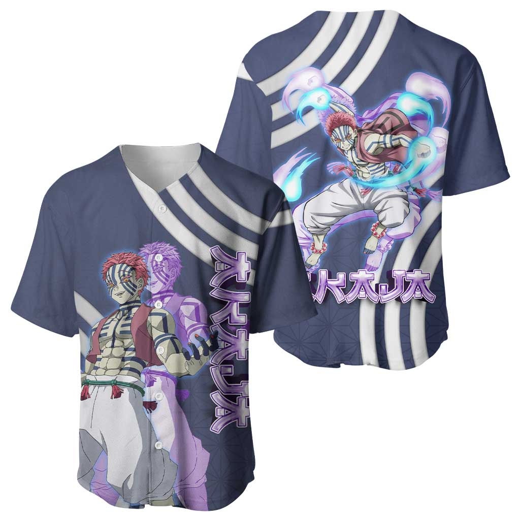 Akaza Demon Slayer Baseball Jersey Mystic Aura Anime Ring Style